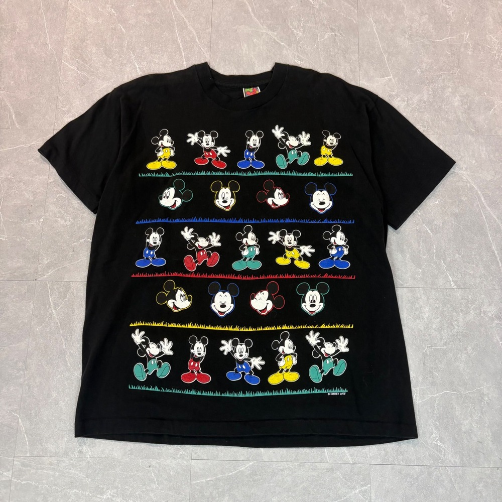 Vintage Mickey Unlimited Jerry Leigh T Shirt Mens XL Black 90s Disney USA Made